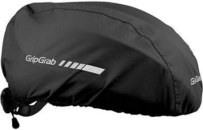 GripGrab Waterproof Hi-Vis Helmet Cover - Black - One Size}, Black