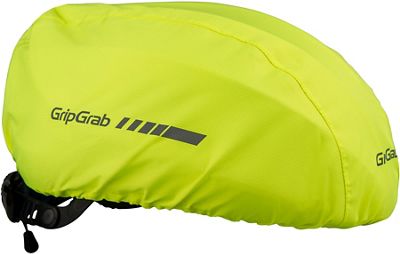 GripGrab Waterproof Hi-Vis Helmet Cover - Hi Vis Yellow - One Size}, Hi Vis Yellow