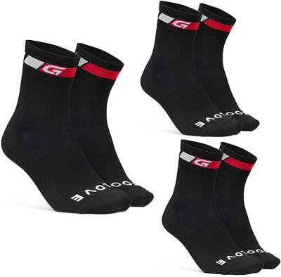 GripGrab Regular Summer Socks (3 Pack) - Black - L}, Black