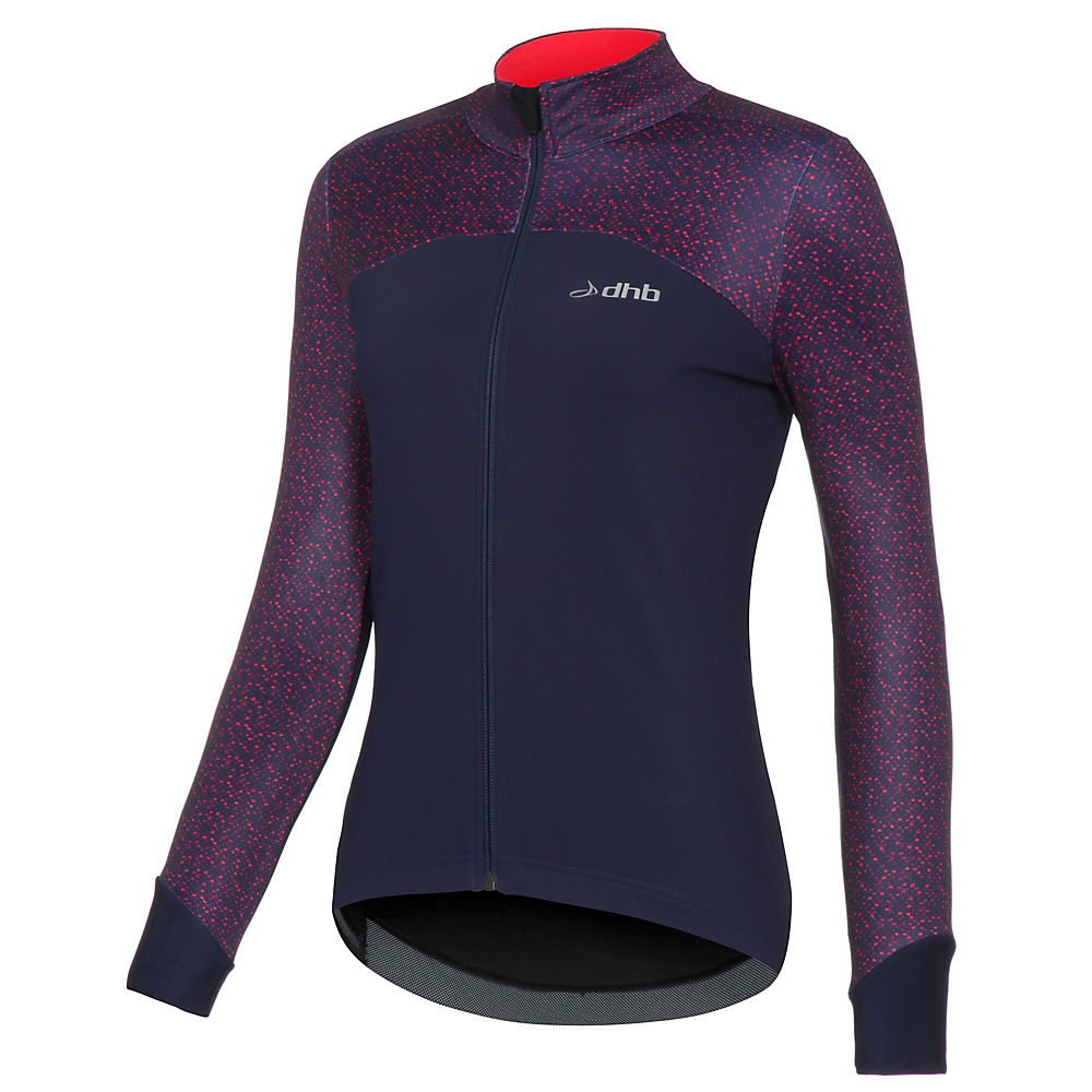 Veste dhb Aeron Full Protection Softshell Femme - Red Print/Bleu marine - UK 12