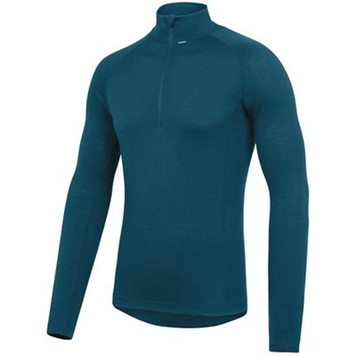 Maillot technique dhb Merino avec zip - Bleu - S, Bleu
