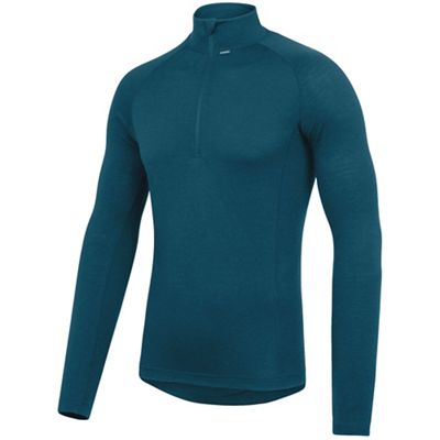 dhb Merino Zip Neck Base Layer (M_200) - Blue - M}, Blue