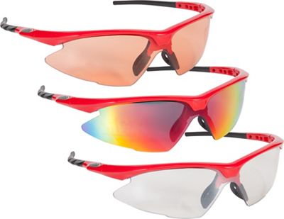 dhb Pro Triple Lens Sunglasses - Red, Red