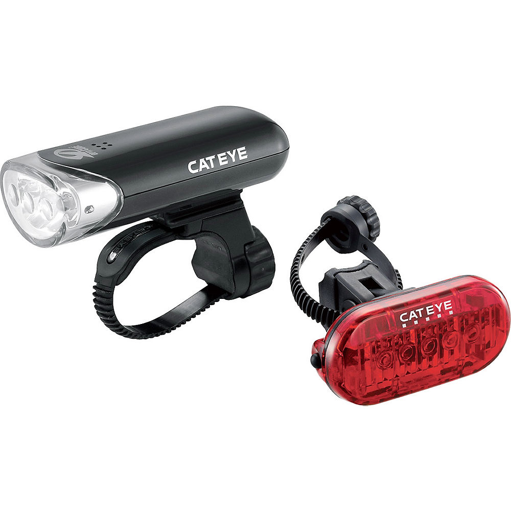 Cateye EL135 & Omni 5 Bike Light Set - Black, Black