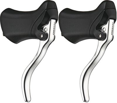 Tektro RL340 Drop Bar Brake Levers (Pair) - Silver - Black - Pair}, Silver - Black