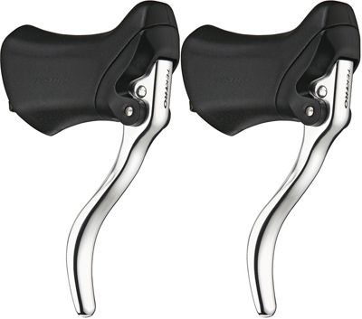 Tektro RL340 Drop Bar Brake Levers (Pair) - Silver - Black, Silver - Black