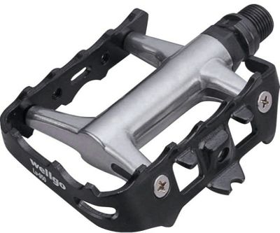 Wellgo LU 950 Alloy Flat Mountain Bike Pedals - Black - Silver, Black - Silver