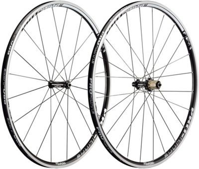 Paire de roues Pro Lite Bortola A21 (alliage) - Noir - blanc - Shimano Freehub, Noir - blanc