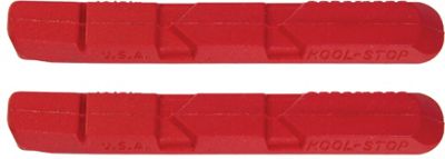 Kool Stop V-Brake Standard Compound Inserts (Pair) - Red - One Size}, Red