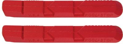 Kool Stop V-Brake Standard Compound Inserts (Pair) - Red - One Size, Red