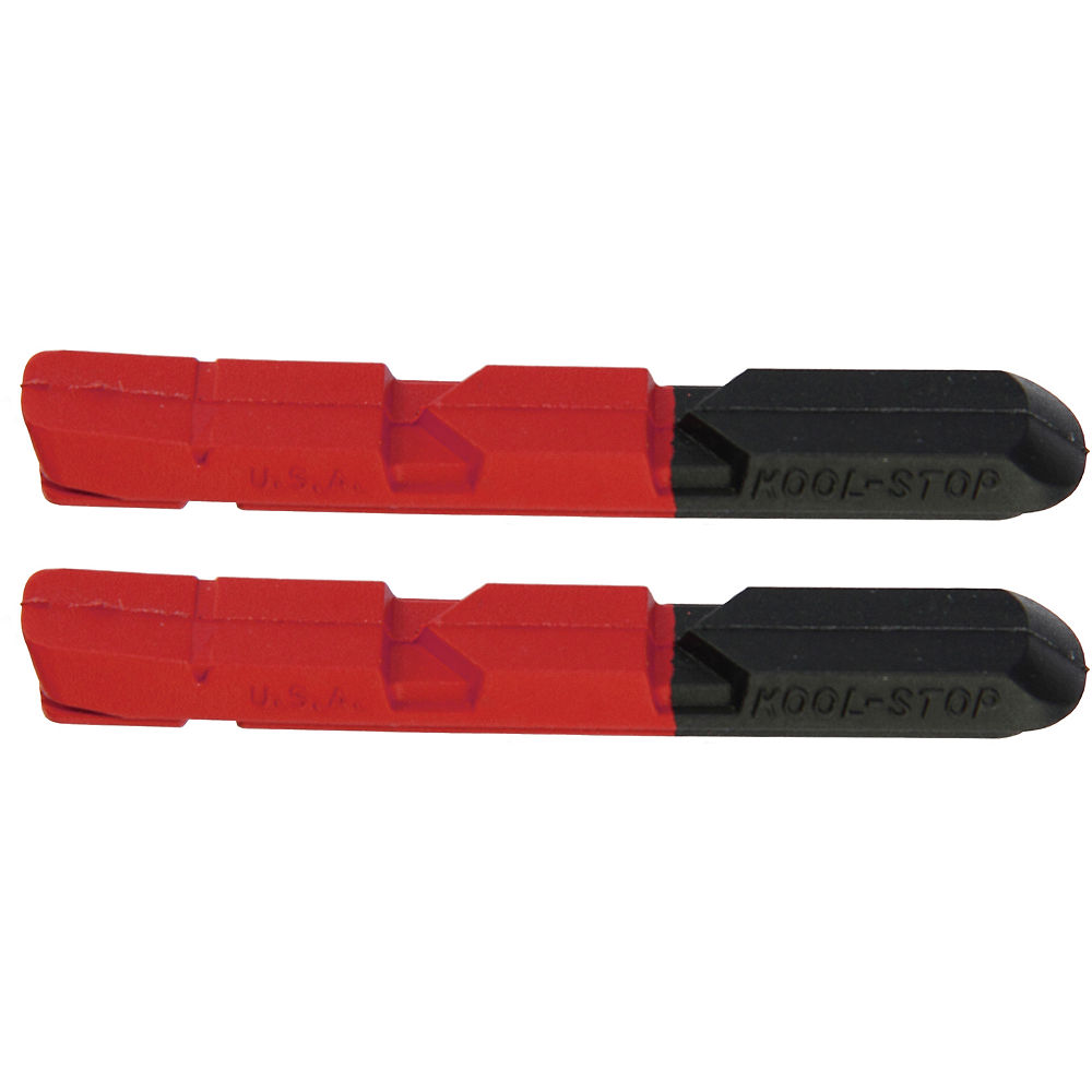 Image of Inserts de frein V-brake Kool Stop - Rouge - Noir - One Size, Rouge - Noir