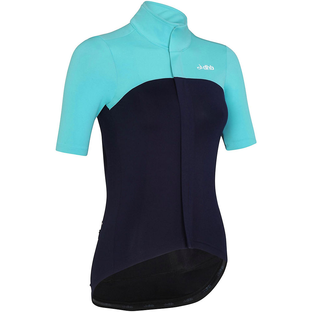 Maillot dhb Aeron Rain Defence Femme - Celeste/Bleu marine - UK 8