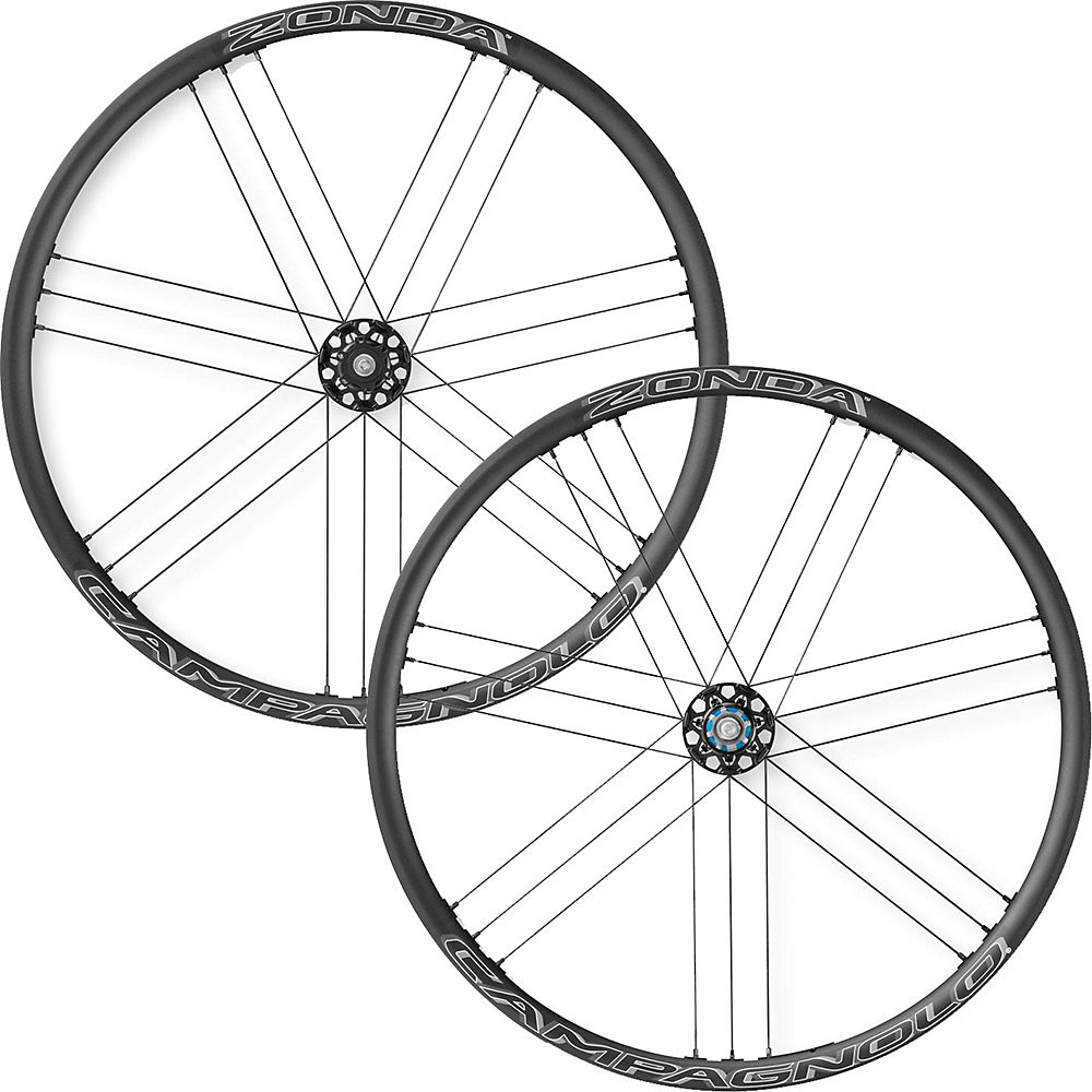 Paire de roues de route Campagnolo Zonda (disque, axe transversal à vis) - Noir - Centre Lock, Noir