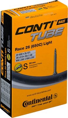 Continental 650c Light Long Valve Road Inner Tube - Black - 650c}, Black