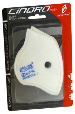 Masque anti-pollution Respro Cinqro Filter Pack Sports XL - Blanc - One Size, Blanc