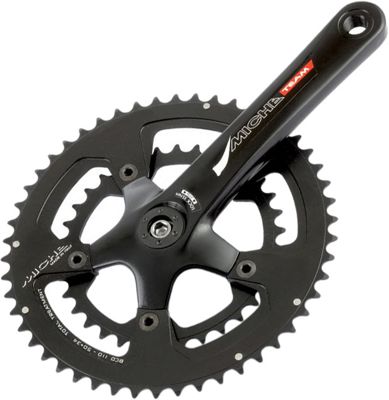 Miche Team Compact 2x10 Speed Road Chainset - Black - 50.34t}, Black