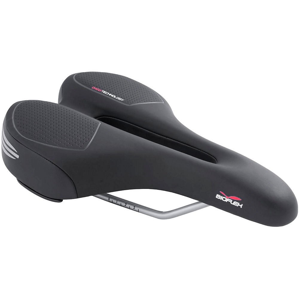 Bioflex OnGel Ozone Men's Bike Saddle - Black - Athletic - 179mm Wide}, Black