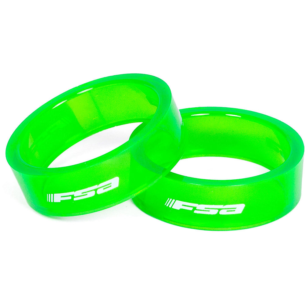 Entretoises de jeu de direction FSA Coloured Polycarbonate - Vert - 1.1/8, Vert