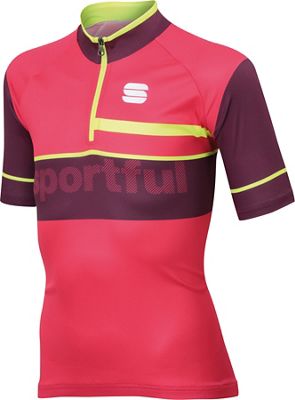 Maglia bambini Sportful Squadra Corse  - Cherry-Bordeaux-Yellow Fluo - 10-11 Years, Cherry-Bordeaux-Yellow Fluo