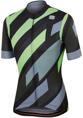 Maglia Sportful Volt - Black-Green Fluo-Tradewinds, Black-Green Fluo-Tradewinds