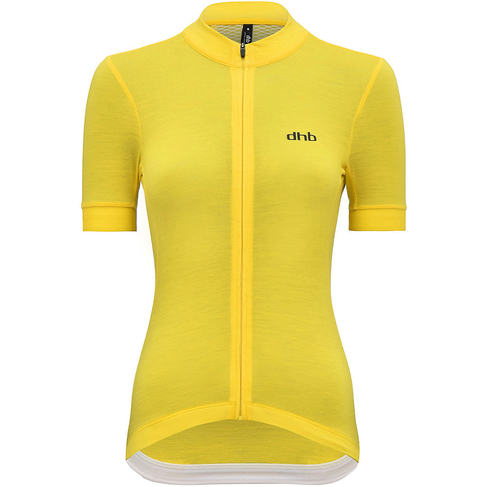 Maillot dhb Aeron Ultralight Merino Femme - Jaune - UK 8, Jaune