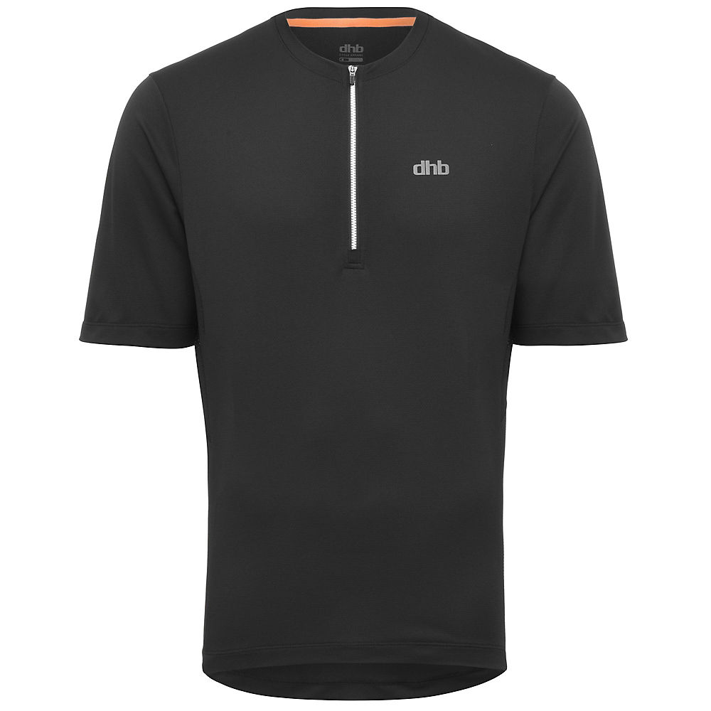 Maillot dhb Trail (manches courtes, demi-fermeture zippée) - Noir