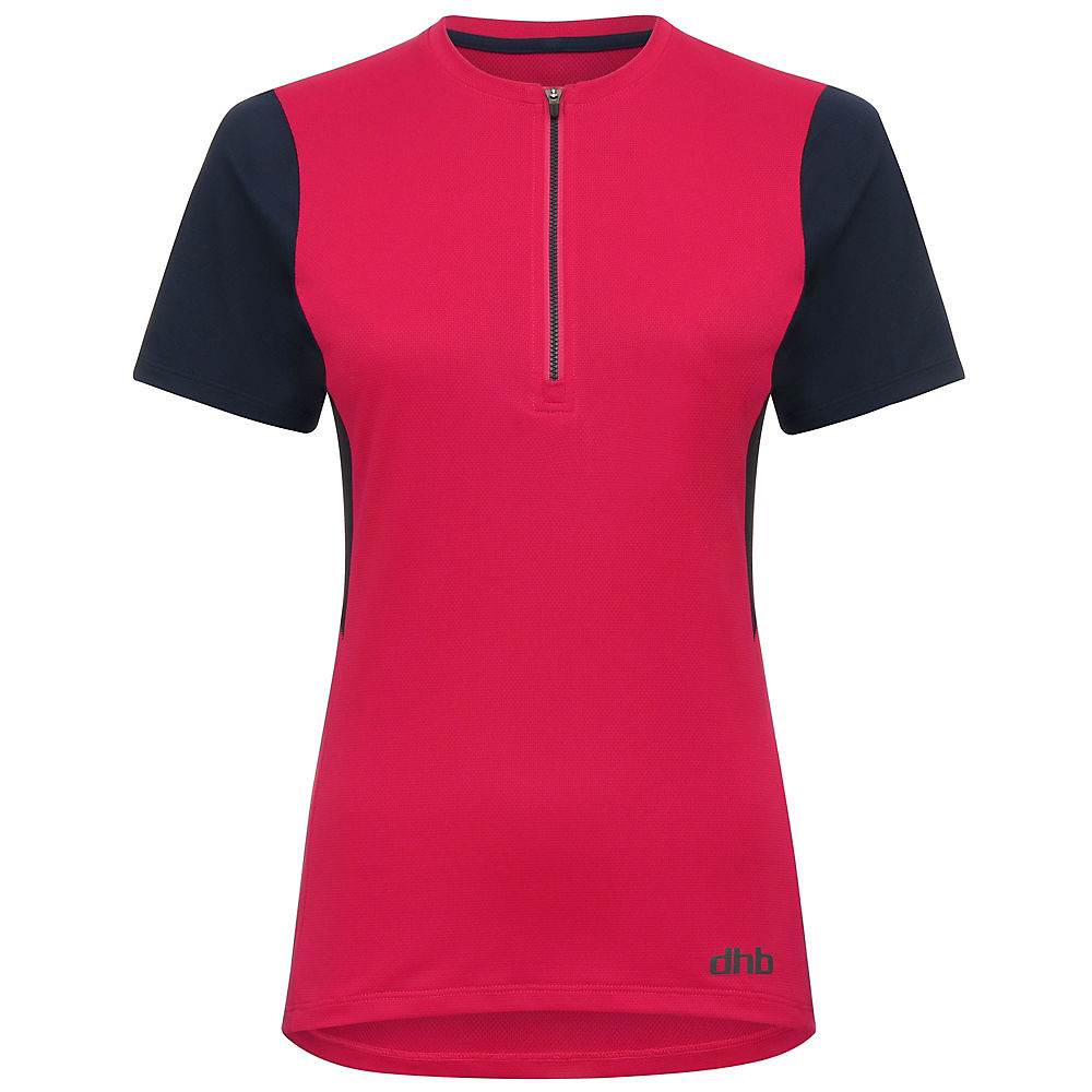 Maillot dhb Trail Femme (demi-fermeture zippée) - Celeste/Bleu marine - UK 8