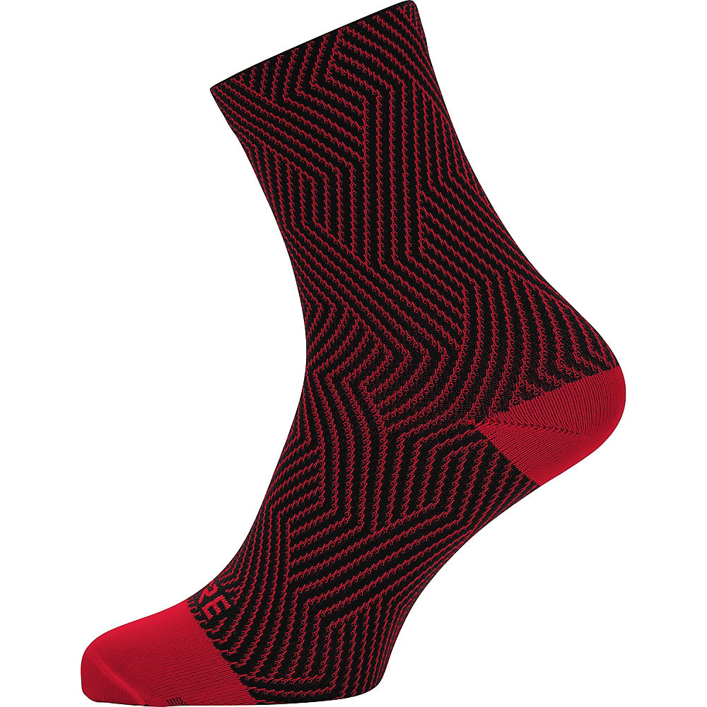 Chaussettes Gore C3 Optiline Mid - Rouge-Noir - XL