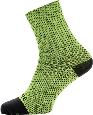 Gore Wear C3 Dot Mid Socks - Neon Yellow-Black - S}, Neon Yellow-Black