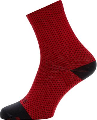 Gore Wear C3 Dot Mid Socks - Red-Black - S}, Red-Black