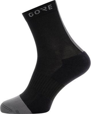 Gore Wear M Mid Socks - Black-Graphite Grey - S}, Black-Graphite Grey