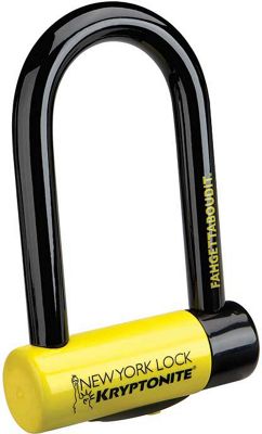 Kryptonite New York Fahgettaboudit Mini Bike Lock - Black - Yellow - Sold Secure Gold Rated}, Black - Yellow