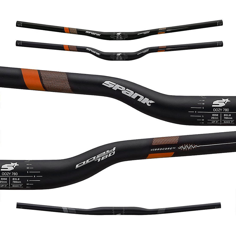Guidon Spank OOZY Trail 780 Vibrocore Riser - Noir-Orange - 31.8mm, Noir-Orange