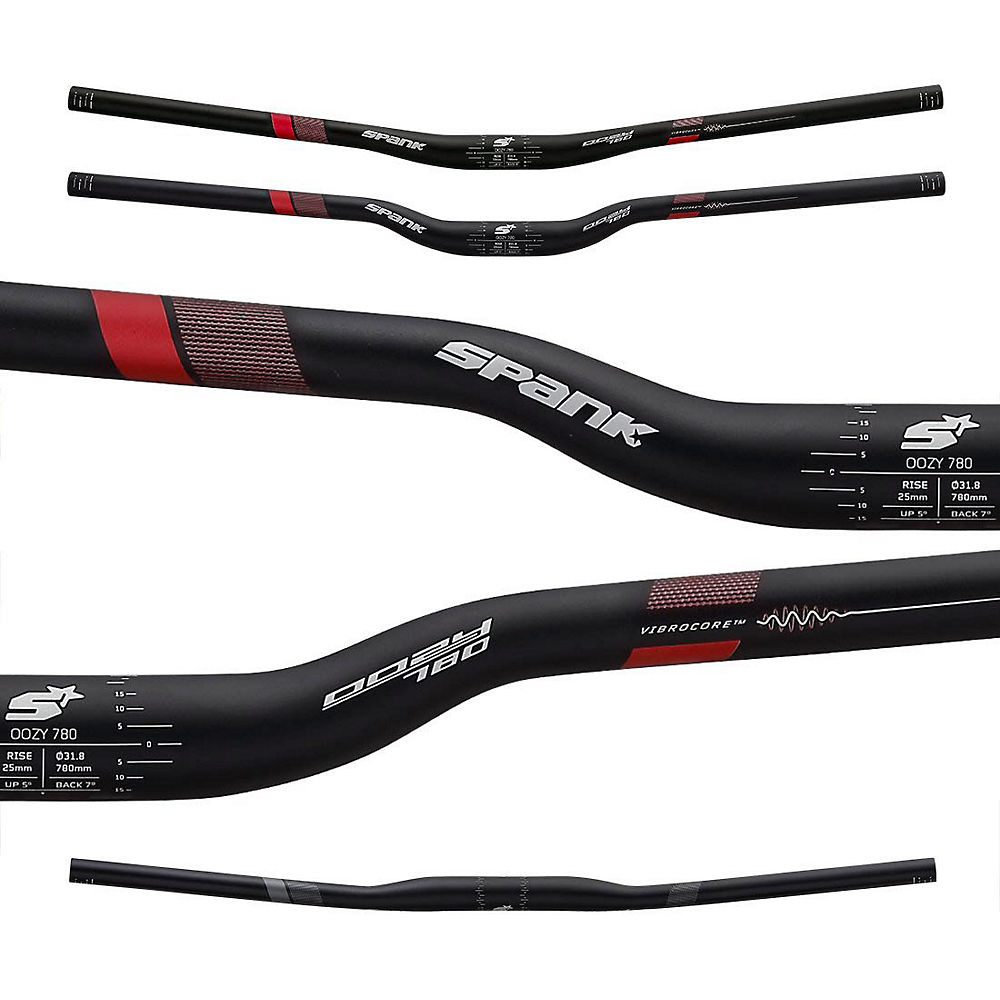 Guidon Spank OOZY Trail 780 Vibrocore Riser - Noir/Rouge - 31.8mm, Noir/Rouge
