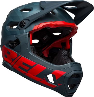 Bell Super DH MIPS Helmet - Matte Blue-Crimson - M}, Matte Blue-Crimson