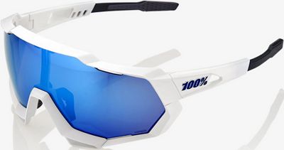 100% Speedtrap Hiper Iceberg Blue Mirror Lens SS18 - Matte White, Matte White