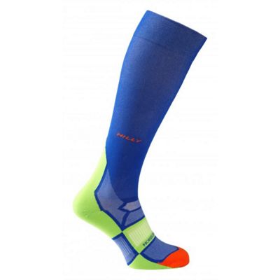Chaussettes de compression Hilly Pulse - Cobalt-Fluro Green - XL
