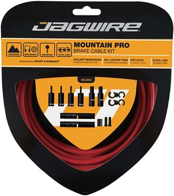 Jagwire Mountain Pro MTB Brake Cable Kit - Red, Red