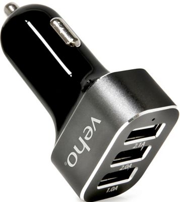 Chargeur pour voiture Veho Triple USB 5V 5.1A 2017 - Gris/Noir