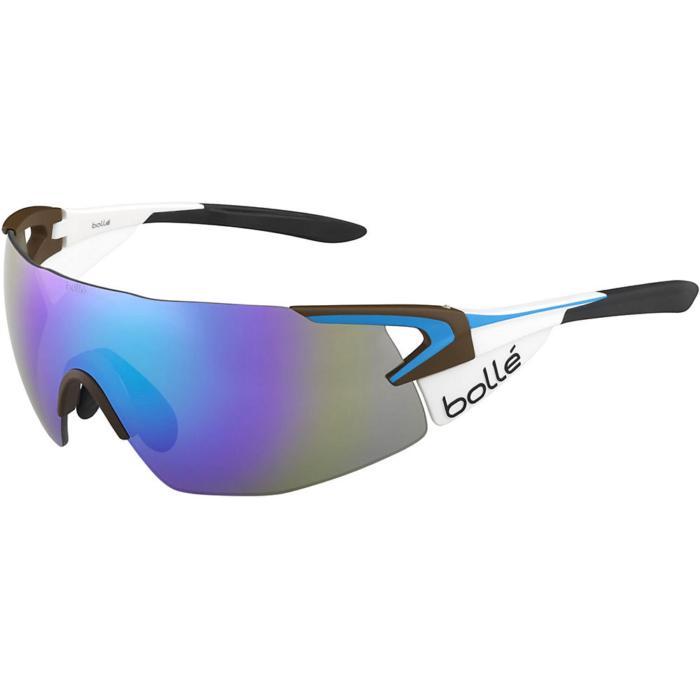 Lunettes de soleil sport Bolle 5th Element Pro Verre: Bleu Violet - Matte White-Blue-Brown, Matte White-Blue-Brown