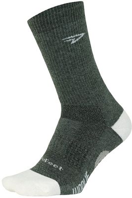 Defeet Woolie Boolie Comp 6" Socks - Loden-Natural - L}, Loden-Natural