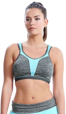 Freya Active Force Crop Top SoftCup Sports Bra - Carbon - 28DD}, Carbon