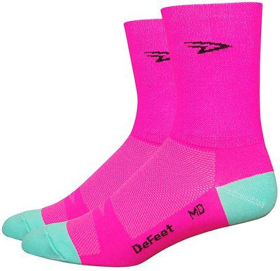 Chaussettes Defeet Aireator Hi-Vis D-Logo - Pink-Celeste - M