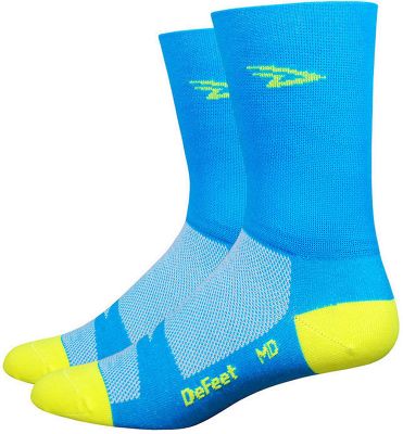 Chaussettes Defeet Aireator Tall Hi-Vis - Bleu/Jaune