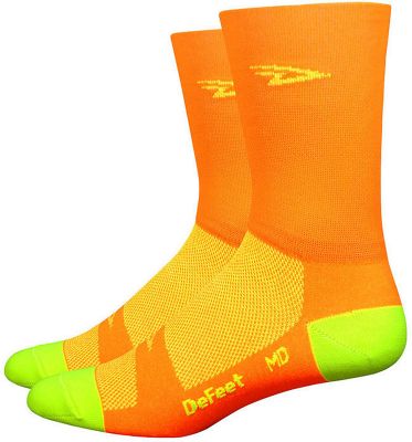 Defeet Aireator Tall Hi-Vis Socks - Orange-Yellow - S}, Orange-Yellow