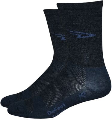 Defeet Wooleator Hi Top Socks - Charcoal - M}, Charcoal