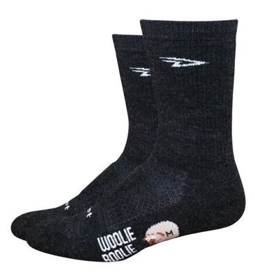 Defeet Woolie Boolie 2 6" Cuff Socks - Charcoal - L}, Charcoal