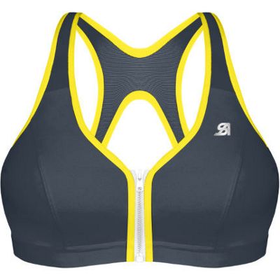 Soutien-Gorge Shock Absorber Active Zipped Plunge - Gris Jaune - 32C, Gris Jaune