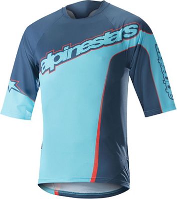 Maglia Alpinestars Crest (maniche 3/4)  - Poseidon Blue-Atoll Blue, Poseidon Blue-Atoll Blue