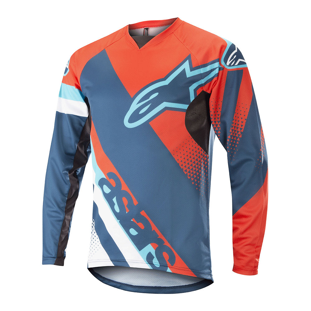 Maillot à manches longues Alpinestars Racer - Energy Orange-Poseidon Blue